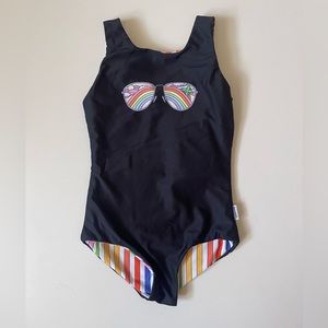 Limeapple Girl’s Rebel - Reversible Rainbow Sunglasses One Piece Swimsuit